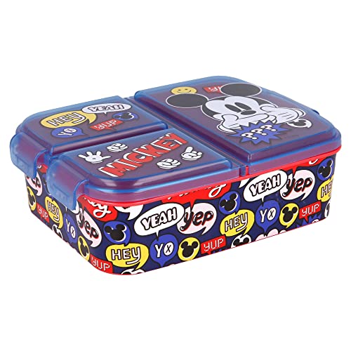 Stor Mickey Mouse Lunchbox mit 3 Fächern - Lunchbox für die Kinderschule - Lunchbox für Kinder, Estándar von Stor