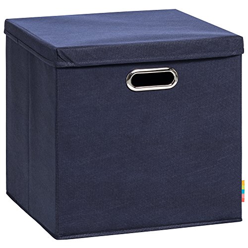 Storanda | Aufbewahrungsbox LEA + Deckel | Faltbox | Korb | 33x33x33 cm | Dunkelblau von Storanda