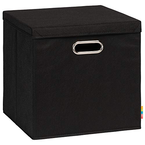 Storanda | Aufbewahrungsbox LEA + Deckel | Faltbox | Korb | 33x33x33 cm | Schwarz von Storanda