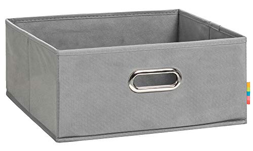 Storanda | LEA Aufbewahrungsbox Halbhoch Regal | Korb Regalbox für Würfelregal Kallax | Aufbewahrung für Schlafzimmer, Bad, Büro, Kinderzimmer | Einsatz Schubladentrenner | 33x33x16 cm | Grau von Storanda