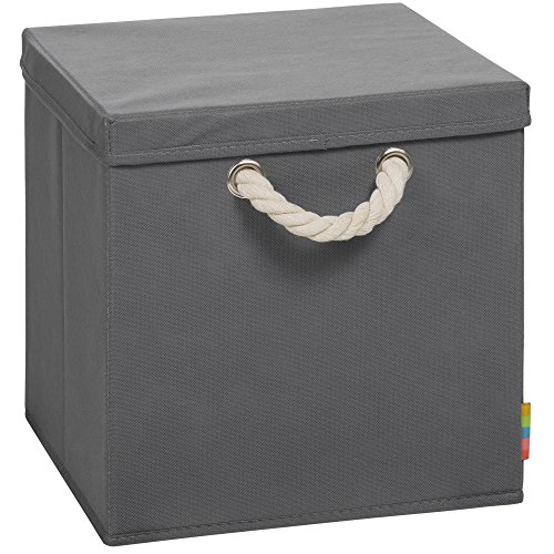 Storanda | Aufbewahrungsbox LEO + Deckel | Faltbox | Korb | 30x30x30 cm | (Anthrazit) von Storanda