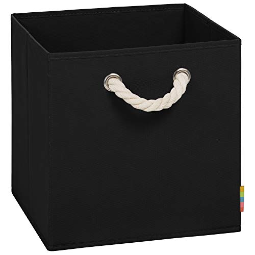 Storanda | Aufbewahrungsbox LEO | Faltbox mit Kordel | 30x30x30 cm | Schwarz von Storanda