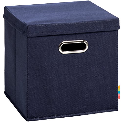 Storanda | Aufbewahrungsbox MIA + Deckel | Faltbox | Korb | 28x28x28 cm | Dunkelblau von Storanda