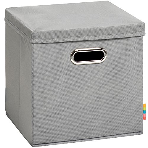 Storanda | Aufbewahrungsbox MIA + Deckel | Faltbox | Korb | 28x28x28 cm | Grau von Storanda