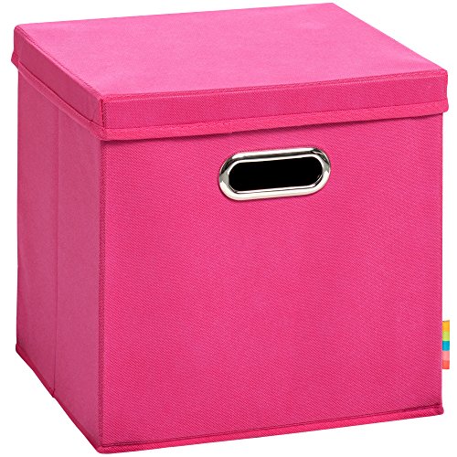 Storanda | Aufbewahrungsbox MIA + Deckel | Faltbox | Korb | 28x28x28 cm | Pink von Storanda