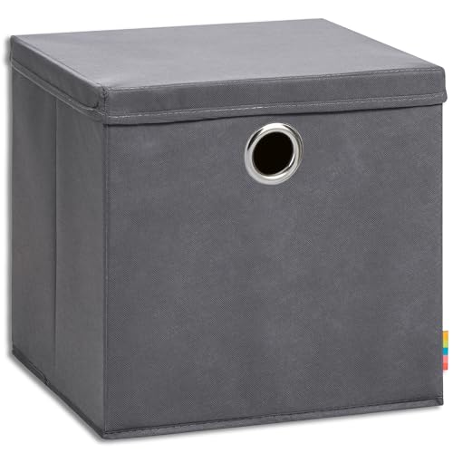 Storanda | Aufbewahrungsbox NEO + Deckel | Faltbox | Korb | 33x33x33 cm | Anthrazit von Storanda