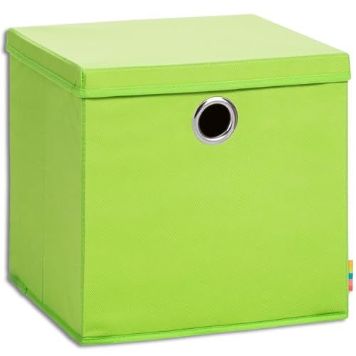 Storanda | Aufbewahrungsbox NEO + Deckel | Faltbox | Korb | 33x33x33 cm | Apfelgrün von Storanda