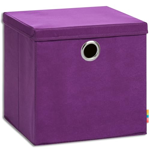 Storanda | Aufbewahrungsbox NEO + Deckel | Faltbox | Korb | 33x33x33 cm | Brombeere von Storanda