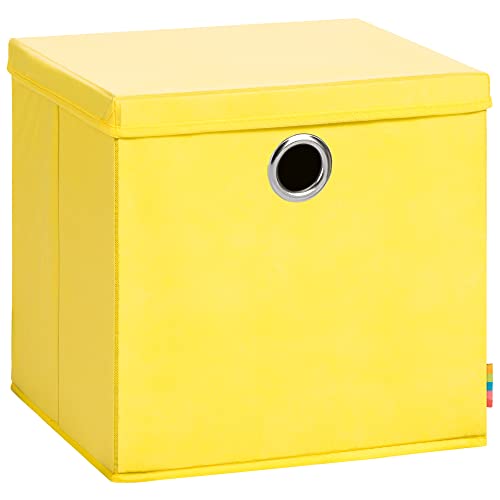 Storanda | Aufbewahrungsbox NEO + Deckel | Faltbox | Korb | 33x33x33 cm | Gelb von Storanda