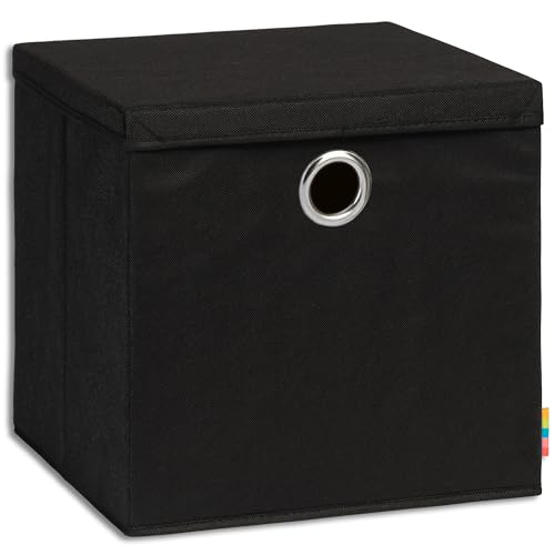 Storanda | Aufbewahrungsbox NEO + Deckel | Faltbox | Korb | 33x33x33 cm | Schwarz von Storanda