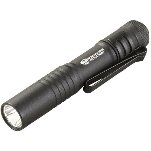 Streamlight 66318 MicroStream 45-Lumen Tägliches Tragen Ultra-Kompakt-Taschenlampe mit AAA-Alkalibatterie, Klarsicht-Verpackung, Schwarz von Streamlight