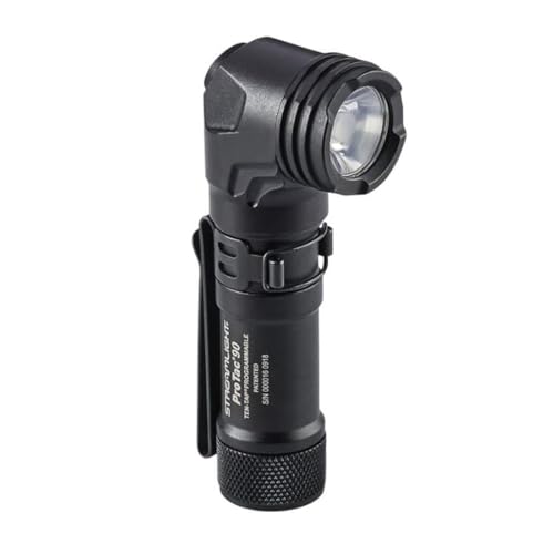 Streamlight 88088 ProTac 90 300-Lumen Multi-Fuel rechtwinklige Taktik Taschenlampe mit einer CR123A Lithium & einer AA Alkaline Batterie & Nylon Holster, Schwarz von Streamlight