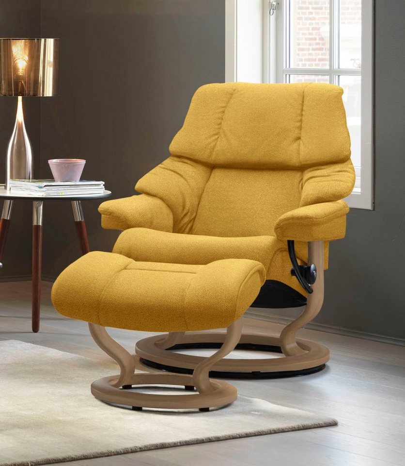 Stressless® Relaxsessel Reno (Set, Relaxsessel mit Hocker), mit Hocker, mit Classic Base, Größe S, M & L, Gestell Eiche von Stressless®