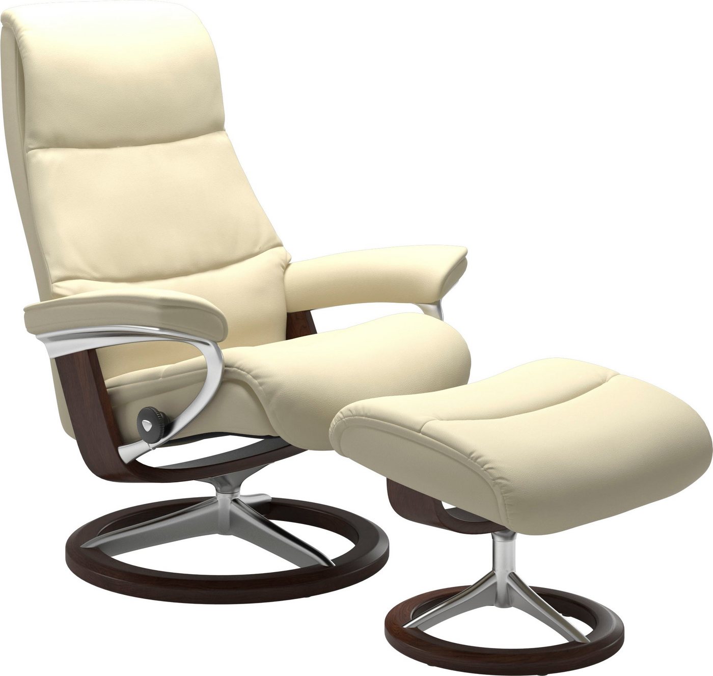 Stressless® Relaxsessel View (Set, Relaxsessel mit Hocker), mit Signature Base, Größe S,Gestell Braun von Stressless®