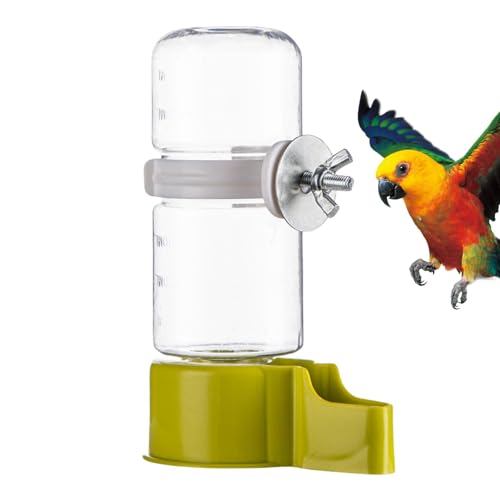 Streysisl Vogel-Wasserspender für Käfig, automatischer Papageien-Wasserspender,140 ml automatischer Wasserspender von Parrot | Grüner Wasserspender für kleine und mittelgroße Vögel, hängender von Streysisl