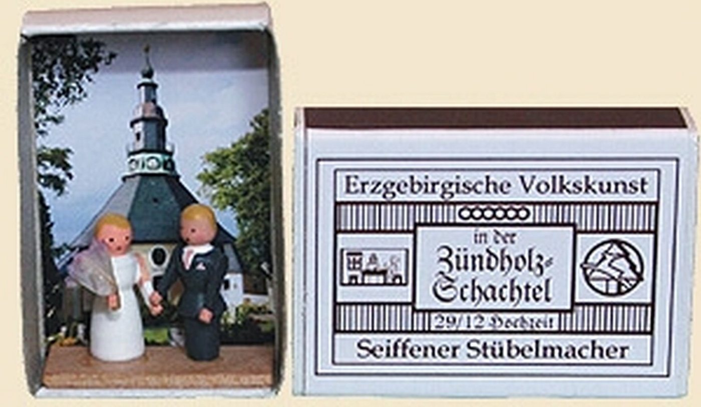 Stübelmacher Gunter Flath Weihnachtsfigur Miniaturzündholzschachtel Hochzeit an der Kirche BxH 5x4 cm NEU, für Setzkasten von Stübelmacher Gunter Flath