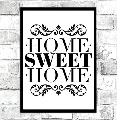 Home Sweet Home Schönes motivierendes Zitat Poster Flur Wandkunst Heimdekoration – Größe A3 – 297 x 420 mm von Stukk