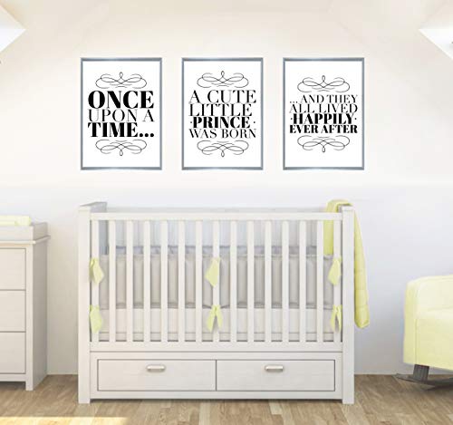 Once Upon A Time Set mit 3 Zitaten Baby Jungen Kinderzimmer Dekor Wandkunst Poster Druck - Größe A3 - 297 x 420 mm von Stukk