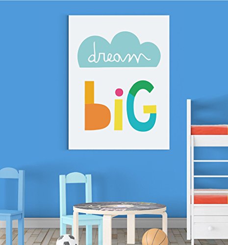Stukk Dream Big Motivation Kinderzimmer Schlafzimmer Jungen Mädchen Wanddekoration Kunstdruck – A2 (420 x 594 mm) von Stukk