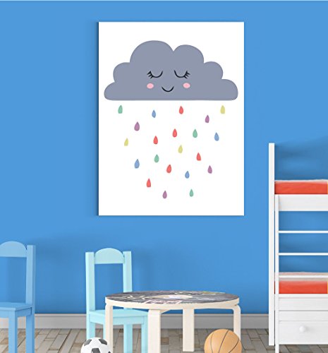 Stukk Kunstdruck, Motiv Wolke Raining Face, Kinderzimmer, Schlafzimmer, Jungen, Mädchen, A3, 297 x 420 mm von Stukk