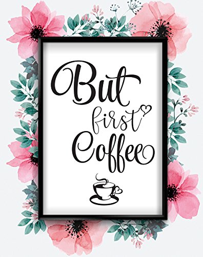 Stukk Posterdruck, Motivation But First Coffee – A3 (297 x 420 mm) von Stukk