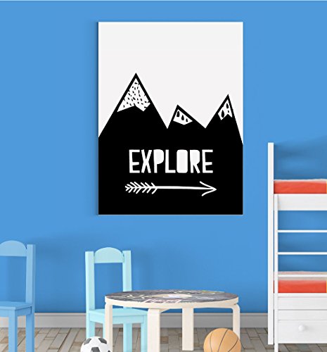 Stukk Posterdruck Explore Adventure Inspiration für Kinderzimmer, Jungen, Mädchen, A3 (297 x 420 mm) von Stukk