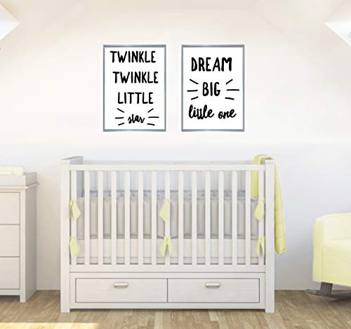 Twinkle Twinkle Set mit 2 Zitaten Schöne Kinderzimmer Dekor Wandkunst Poster Druck – Größe A1 – 594 x 841 mm von Stukk