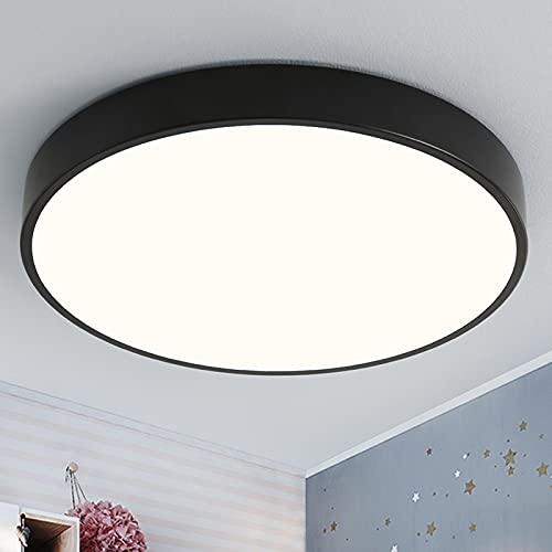 Style home 36W Deckenleuchte LED Deckenlampe ultra dünne Ø40x4cm,Warmweiß 3000K, moderne Lampe für Wohnzimmer Schlafzimmer Arbeitszimmer Kinderzimmer Büro Küche (Schwarz) von Style home