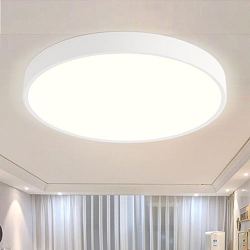 Style home 36W LED Deckenleuchte Deckenlampe,Ø40x4cm,Warmweiß 3000K,ultraslim runde Lampe aus Metall, für Wohnzimmer Schlafzimmer Büro Küche Diele Flur (Weiß) von Style home