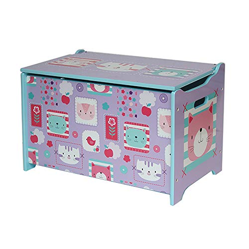 Style home Kindersitztruhe Spielzeugtruhe Aufbewahrungsbox Spielzeugkiste Holz, 60 x 36 x 40 cm (Lila) von Style home