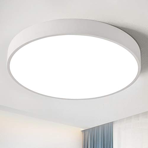 Style home LED Deckenlampe Deckenleuchte 48W Warmweiß 3000K Ultraslim Ø50x4cm, Weiß von Style home