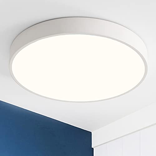 Style home LED Deckenleuchte 48W LED Flach Rund Deckenlampe, 3000K Warmweiß, für Wohnzimmer Schlafzimmer Küche Flur Diele, Ø50*H4cm (Weiß) von Style home