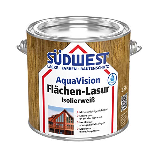 Südwest AquaVision Isolierlasur 2,5 Liter Weiß von Suedwest Verlag