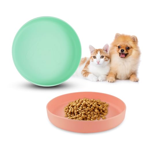 2 Stück Futternapf Katze, Katzennapf Kieselgel Katzen Futternapf Katzennäpfe 18cm Breit Flach Oval Katzennapf Futternapf Hund Ergonomischer Katzen Futternapf für Kitten Welpe von Suevut