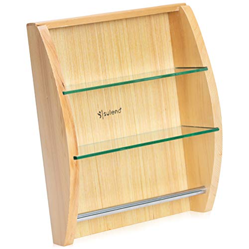 SULENO - Elegantes Nadelholz Sauna Regal - Saunazubehör zur praktischen Aufbewahrung für Handtücher, Duftöle und mehr von Suleno