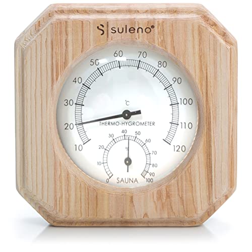 Suleno® Sauna Klimamesser 2in1 Thermometer/Hygrometer Zedernholz von Suleno