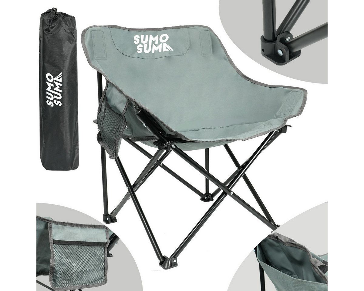 Sumosuma Campingstuhl Faltbar Camping Stuhl, Klappstuhl bis 160 kg, aus 600D Oxford-Gewebe (1 St), Mit hoher Rückenlehne, Tragegriff und Seitentasche von Sumosuma