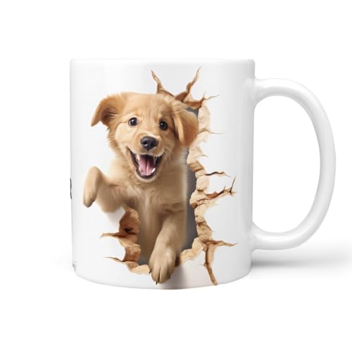 Hunde-Tasse: Golden Retriever, Liebe zum Haustier | Kaffee-Tasse | Geschenk für Hundeliebhaber Hundebesitzer | Haustierliebe | Geschenkidee | Keramik 330ml | Geschenktasse von Sunnywall
