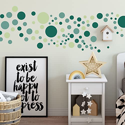 Sunnywall® 130 bunte Wandtattoo Kreise als Sticker Set für Baby- & Kinderzimmer - Punkt-Dots als Klebepunkte in verschiedenen Farben - Wandaufkleber für eine individuelle Wandgestaltung Lindgrün von Sunnywall