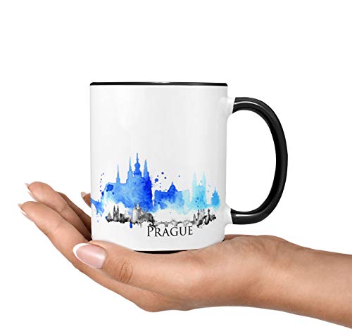 Sunnywall Prag Stadt Städte-tasse Skyline Tasse mug cup Kaffeetasse Geburtstagsgeschenk gratis Geschenkkarte (Prag prague Tasse) von Sunnywall