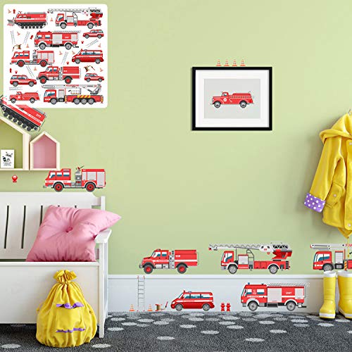 XXL Wandtattoo Set verschiedene Motive| Kinderzimmer Aufkleber bunt Wanddeko (Feuerwehr) von Sunnywall