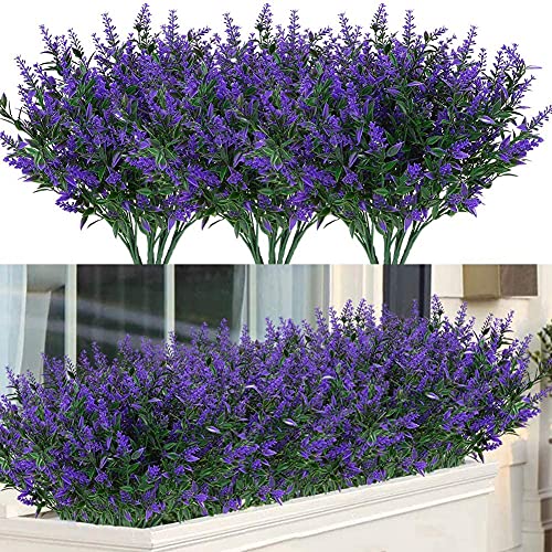 WOIRROIP Kunstblume Lavendel,8 Stück Lavendel Blumen Deko Kunststoff Kunstblumen Pflanze Simulation Blumen Künstlichfür Lavendel Bouquet für Garten, Hochzeit DIY, Büro, Wohnkultur von WOIRROIP