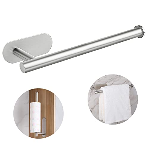 Küchenrollenhalter Ohne Bohren,Küchenpapierhalter Edelstahl Wand,Papierrollenhalter Selbstklebend Unter Schrank,Küchenrollenspender,Klorollenhalter,Toilettenpapierhalter Silber von Sunshine smile