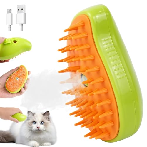 Steamy Cat Brush,Cat steamy brush,3-in-1-dampfbürste für katzen,Katze Pflege Bürste,Dampfbürste Katze Hund,Steamy Brush Katze,Katzenbürste mit Dampf,Haustierbürste,Katzenspray Massagekamm von Sunshine smile