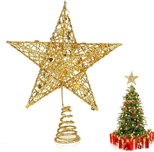 Weihnachtsbaum Stern,Topper Lichter,Weihnachtsbaumspitze glitzernder,baumkronen Lampe,beleuchtete Sterne,funkelnden Sterne,Weihnachtsbaumspitze Dekoration,Weihnachten Dekoration (Golden) von Sunshine smile