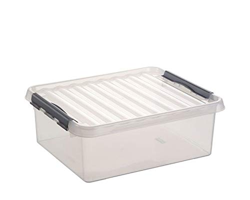 Sunware 6X Q-Line Box - 25 Liter - 50 x 40 x 18cm - transparent/Silber von Sunware