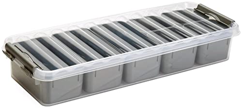 Sunware 4 Stück Q-Line Mixed Box - 2,5 Liter mit 7 Körbe (4x 0,15 + 3x 0,35 L) - 385x141x66mm - transparent/metallic von Sunware
