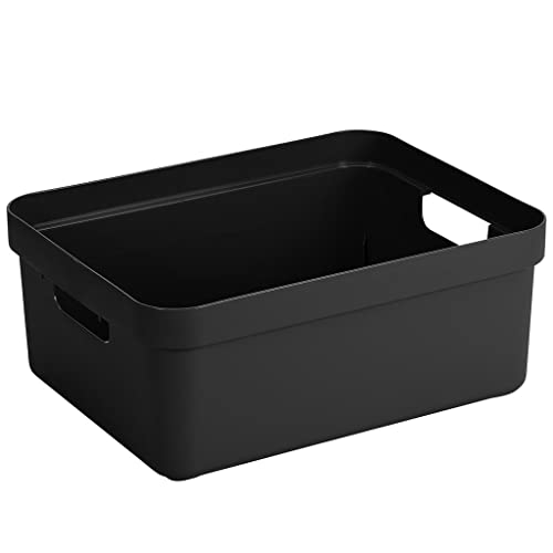 SUNWARE 6 Stück Sigma Home Box 24 Liter ohne Deckel, 44,5 x 34,5 x 18 cm - schwarz von Sunware