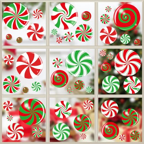 Candy Fensterbilder Weihnachten Wandtattoo Küche Aufkleber Weihnachtsdeko Sale, Weihnachtsdeko Fenster Selbstklebend Wiederverwendbare PVC Static Fenster Aufkleber von Sunwuun