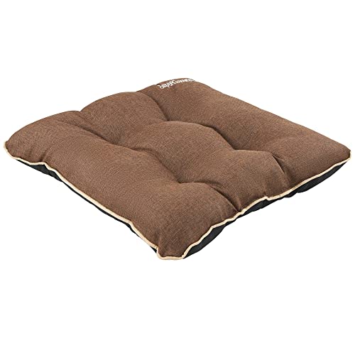 SuperKissen24. Stuhlkissen Outdoor - Sitzkissen für Stühle 1 Stück 45x45 cm - Outdoor Kissen Wetterfest mit Füllung - Braun Leinen von SuperKissen24.